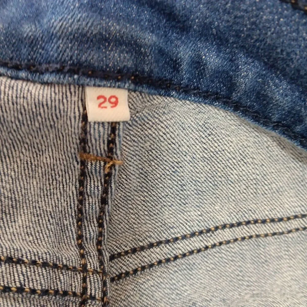 Vintage Levi's Denim Shorts Size 29 Blue Double Side Zip Y2K patch pocket